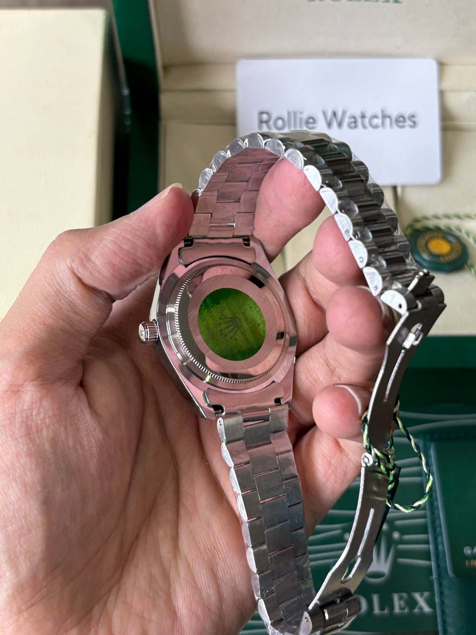 Rolex Oyster Perpectual Day Date Silver Black Quartz - Image 6