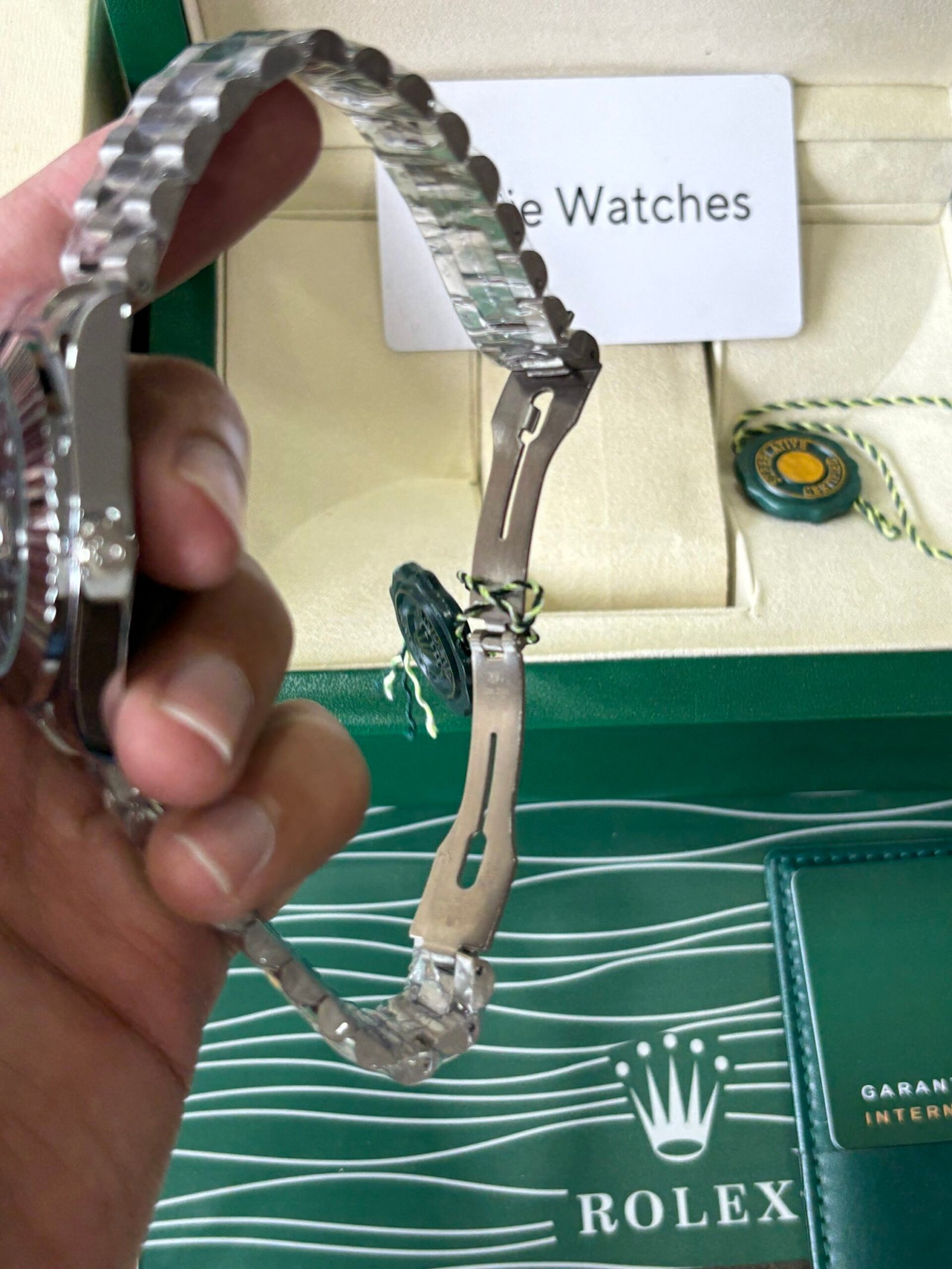 Rolex Oyster Perpectual Day Date Silver Black Quartz - Image 4