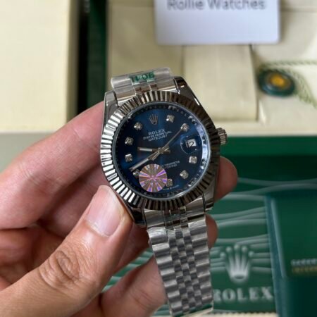 Rolex Oyster Silver Blue Perpectual Date-Just Automatic